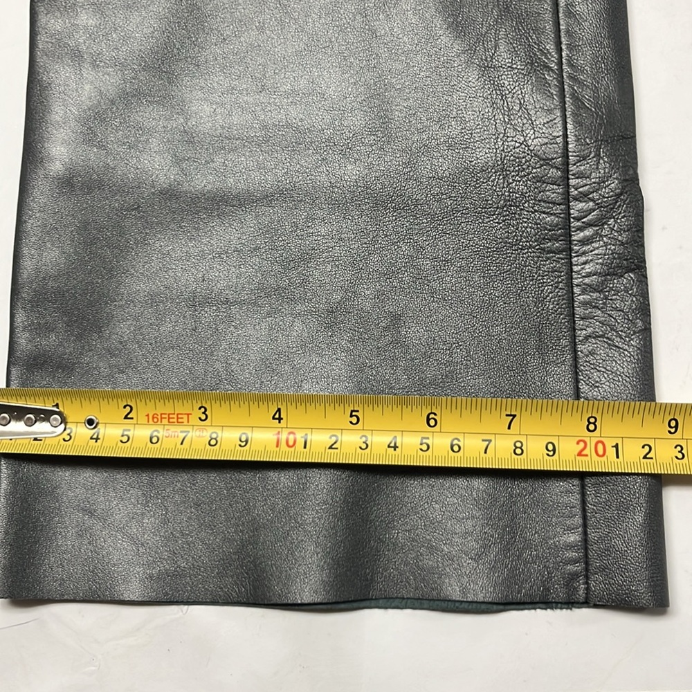 Cache vintage gun metal Leather Pants - Picture 6 of 10